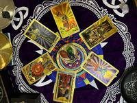 Prêt Stock PVC plastique feuille d'or Tarot cartes 12*7cm Divination jeux de société étanche astrologie Oracle Deck avec livret