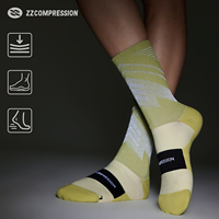Chaussettes de sport respirantes de haute qualité, anti-ampoules, performantes, réfléchissantes, pour la course à pied et le cyclisme, ZZcompression