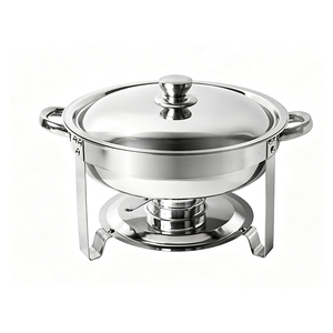Recipiente para Calentar Comida Tipo Buffet, Redondo, <span class=keywords><strong>de</strong></span> Acero Inoxidable Plateado, <span class=keywords><strong>de</strong></span> Gran Capacidad (4.5L), para Desayunos <span class=keywords><strong>de</strong></span> Hotel - Product Image 2