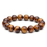 Style classique naturel oeil de tigre pierre perlée pour Bracelet Unique pierre de lave Yoga bijoux de mode mat noir Onyx perle boule