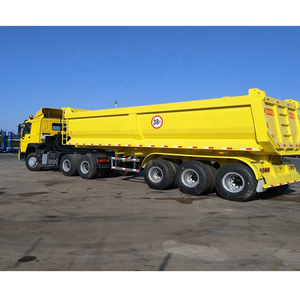Semi-<span class=keywords><strong>remorque</strong></span> <span class=keywords><strong>benne</strong></span> arrière robuste à 3 ou 4 essieux, capacité 60-80 tonnes, 45 m³, avec <span class=keywords><strong>benne</strong></span> basculante arrière de haute qualité - Product Image 1