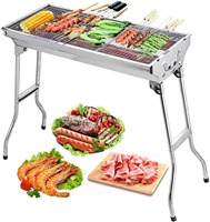 Barbecue portable pliable en acier inoxydable avec logo personnalisé pour camping et pique-nique en extérieur – Vente en gros