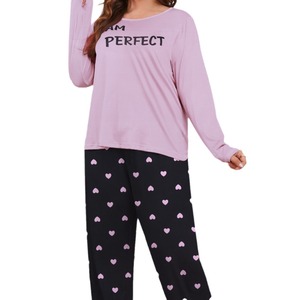 <span class=keywords><strong>Pigiama</strong></span> <span class=keywords><strong>Estivo</strong></span> da Donna Taglia Grande, Sottile, con Collo Tondo, Casual, Maniche Lunghe e Pantaloni, Abbigliamento da Casa - Product Image 2