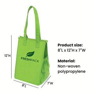 Sac isotherme personnalisé en non-tissé pour courses, courses alimentaires, stockage et emballage de nourriture, écologique, avec logo sur mesure - Product Image 2