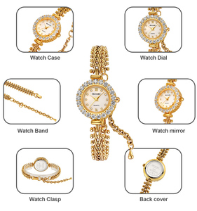 Elegante reloj de mujer con correa de cobre, personalizable, diseño único de cadena retorcida con bisel de cristal, calidad confiable a nivel internacional. - Product Image 3