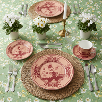 Service de table vintage violet Chinoiserie en porcelaine fine, assiette de présentation florale en céramique, tasse à café et bol en porcelaine pour hôtel