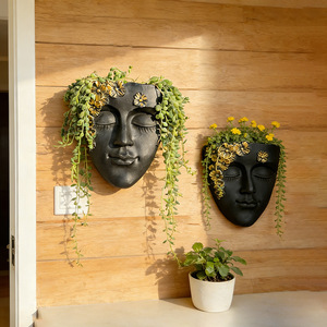Maceta Creativa con Diseño Abstracto <span class=keywords><strong>de</strong></span> Rostro y Flor, Decoración <span class=keywords><strong>para</strong></span> Sala <span class=keywords><strong>de</strong></span> Estar, Patio Exterior, Jardín, Manualidades Decorativas - Product Image 4