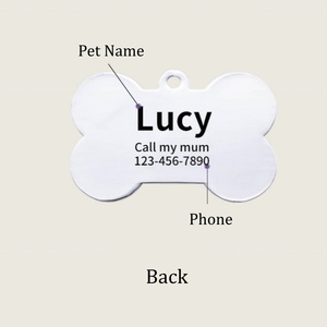 Thẻ <span class=keywords><strong>ID</strong></span> vật nuôi kim loại khắc có thể tùy chỉnh với cá nhân hóa trở lại cho chó (tên và số) - Product Image 3