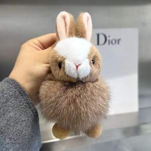 प्यारा खरगोश कार कीचेन पेलेंट असली लोमड़ी बैग बैग बैग बैग फर बॉल उच्च गुणवत्ता वाला पेलेट - Product Image 4