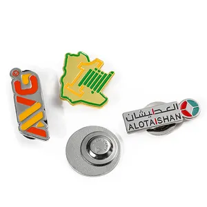 Fabricante Custom Hat Pins Arábia Médio Oriente Esmalte Metal Label Pin Logotipo personalizado Carta Botão Chapéu Roupas Pin Magnet