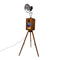 Ensemble de photomaton vintage rétro en bois pour mariage, fonction d'impression instantanée, smartphones, appareils photo, y compris iPad
