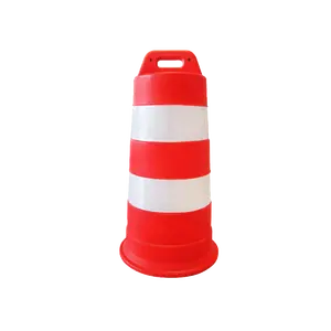 Road Crash Block Drump Save Storage Space Handle Stackable Reflective 100cm PE Traffic Safety Barrel Traffic Drum Barrier