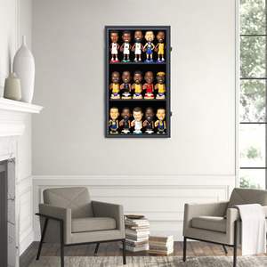 Vitrine <span class=keywords><strong>murale</strong></span> noire en bois pour figurines bobblehead, verrouillable, avec protection UV pour objets de collection - Product Image 2