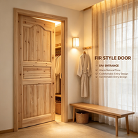 Porte intérieure en bois massif de sapin rustique antique, porte en bois brut massif pour la rénovation de maisons anciennes