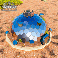 Casa prefabricada de cristal de cúpula geodésica RAXDOME de 10m para glamping Stargazing con tragaluz personalizado
