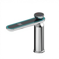 Robinet de lavabo numérique moderne monotrou en céramique, à capteur sans contact, en laiton, pour salle de bain