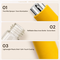 Atomiseur de parfum en plastique coloré unique, dégradé marron avec couvercle doré, flacons vides en verre de 8 ml et 10 ml pour huile de parfum