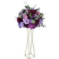 Livraison gratuite FL-090 Boule de fleurs artificielles en tissu rose et pivoine, décoration de centre de table de mariage haut de gamme