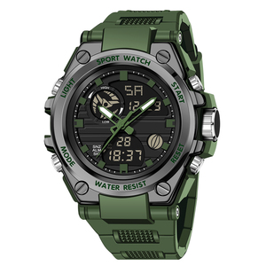 Montre-bracelet tendance pour homme, montre numérique de sport, montres numériques colorées dorées à double fuseau horaire pour garçons et enfants - Product Image 5