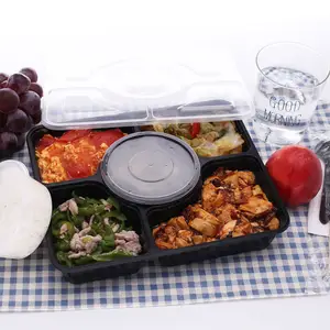 Hot Bán Hộp Ăn Trưa Nhựa Takeaway Compartmental Container Thực Phẩm Dùng Một Lần Bao Bì Thực Phẩm