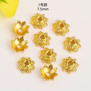 18K Plaqué Or <span class=keywords><strong>Laiton</strong></span> Cuivre Filigrane Entretoise Creux Fleur Perle Caps Embouts pour Bijoux Or Bijoux Résultats Composants - Product Image 2