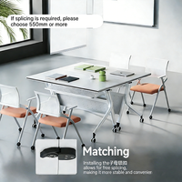 Nouvelle table de formation pliable au design minimaliste pour bureau, salle de classe et salles de réunion - Ensemble de bureau et de chaise modulaires multifonctions
