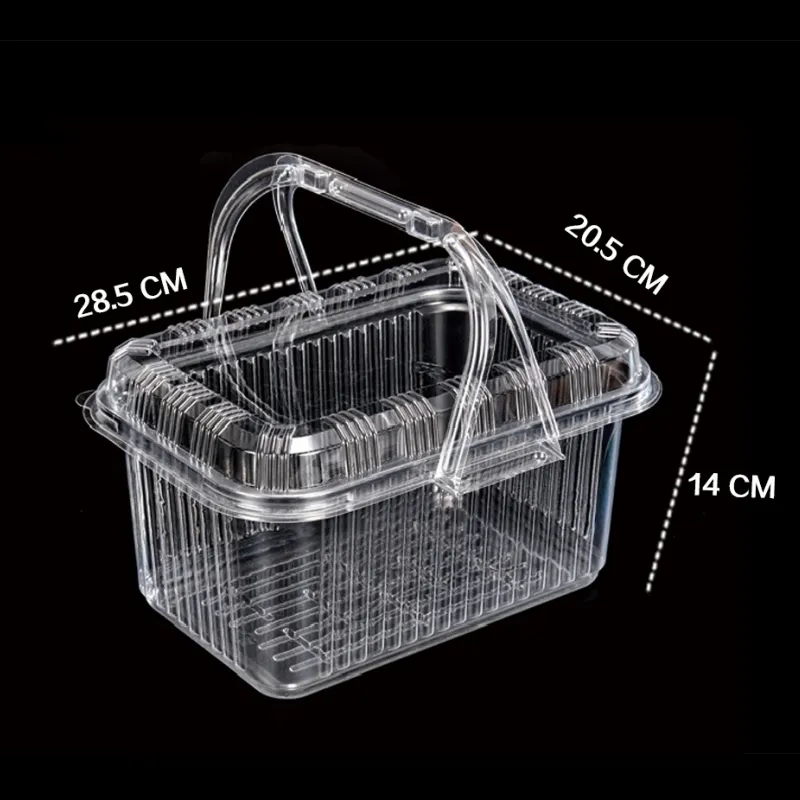 PET Square Hinged Lid Packaging Salad Food Container Box Transparent Empty Plastic Wedding Cake Boxes Cake Cup Transparent Clear
