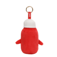 Porte-clés en peluche mignon en forme de bouteille de ketchup, pendentif en peluche en forme de bouteille de sauce de dessin animé, breloque de sac douce, poupée en peluche pour cadeau