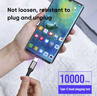 Câble de données USB-C en nylon tressé Miccell pour une charge rapide 3A pour iPhone et appareils iOS