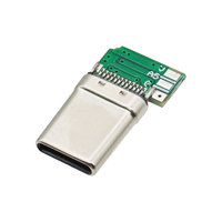 Conector USB tipo C de 24 Pines, soldadura lateral, ángulo recto, enchufe macho de 90 grados para bricolaje, reemplazo de 4 núcleos, enchufe de 5 núcleos para datos de carga