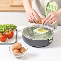 Coupe-légumes multifonctionnel Hachoir Râpe à carottes avec panier d'égouttage Coupe-légumes en plastique Mandoline Coupe-légumes