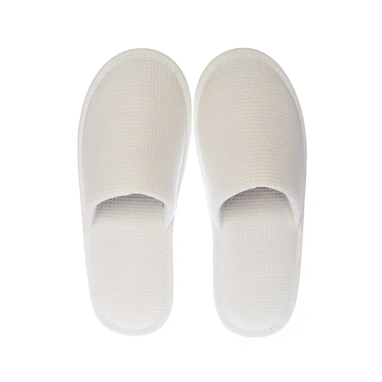Pantofole per hotel usa e getta con logo bianco personalizzato