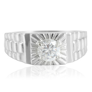 Women's Geometric <b>Titanium</b> Steel <b>Ring</b> With White Gemstone Prong Setting Gift Jewelry 210122 - Product Image 1