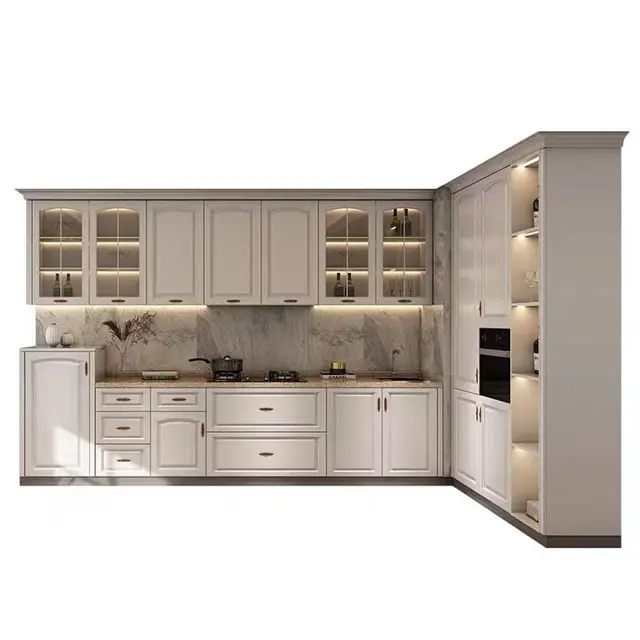 HZ High quality Raised panel Simple style Modular PVC design Modern customized kitchen cabinets