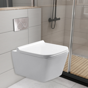 <span class=keywords><strong>WC</strong></span> suspendu en céramique sans bride de type P, prix usine, vente chaude, articles sanitaires pour salle de bain - Product Image 2