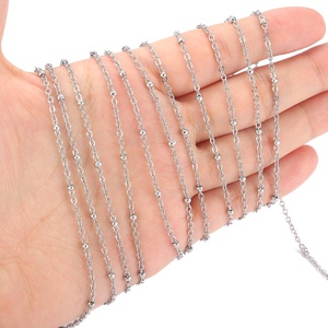 Cadenas de cuentas espaciadoras de acero inoxidable de 10 m por rollo, chapadas en oro de 18 quilates, rollo de cadena de cuentas alternadas para la fabricación de collares y pulseras - Product Image 5