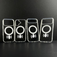 Étui magnétique transparent en cristal pour téléphone Étui de luxe transparent pour IPhones 17 Air Wireless Charging Compatible 17 Pro Max Cases