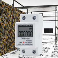 Compteur d'énergie numérique LCD monophasé sur rail DIN électrique ouvert, consommation d'énergie, compteur d'énergie kWh, AC 230V 50Hz, classe de précision