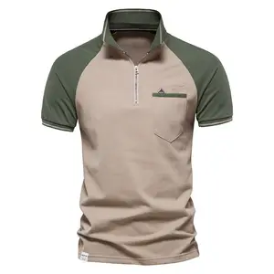 Werks lieferant Schnellt rocknende atmungsaktive Golf-T-Shirts Slim Fit Polyester-Golf-Polo-T-Shirts mit halbem Reiß verschluss