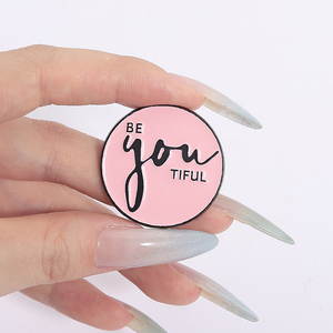 Hanya lingkungan positif Pin Enamel kutipan motivasi bros bulat kerah lencana perhiasan hadiah untuk teman grosir - Product Image 4