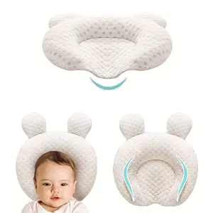 透气婴儿保护套100% 纯棉乳胶枕适合新生儿0-1岁头部支撑枕