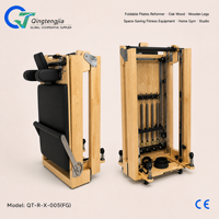 Machine de Pilates pliable en bois de chêne avec pieds en bois, équipement de fitness peu encombrant pour la maison et le studio