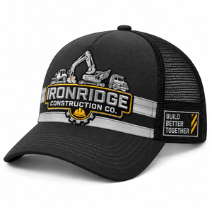 Gorras Trucker Personalizadas de Alta Calidad con Franjas Laterales Ajustables, Impresión Personalizada/Bordado de Logotipo, Gorras Trucker Negras - Product Image 3