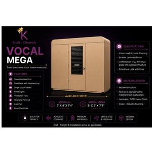 Cabina de Audio Vocal de Alta Calidad Mega Pod con Funciones Avanzadas de Reducción de Ruido Disponible para la Venta - Product Image 6