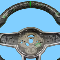 Volant en cuir semi-perforé R-Line en fibre de carbone forgée pour Volkswagen Polo Golf 4 5 6 7 Jetta Tiguan Passat B7 B8