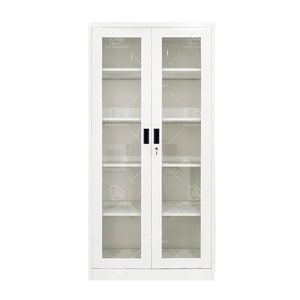 ארון קבצים מתכת עם דלתות זכוכית ארון ארון בגדים אחסון - Product Image 1