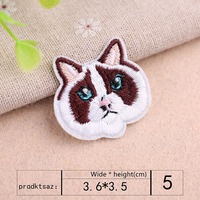 Ensemble de 17 patchs brodés tête de chat et poisson, à thermocoller ou à coudre, appliques animales pour vêtements, vestes, jeans, sacs à dos, décoration