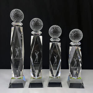 लेजर गोल्फर क्रिस्टल गोल्फ बॉल क्रिस्टल ग्लास पुरस्कार इंद्रधनुष आधार MH-NJ0733 के साथ ट्राफियां - Product Image 3