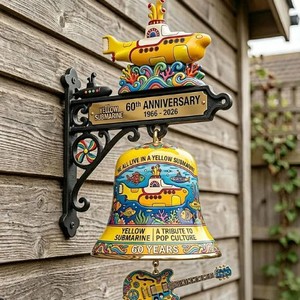 Nouveau produit JIAYI, sonnette de porte en résine jaune sous-marine, anniversaire des <span class=keywords><strong>Beatles</strong></span>, décoration de la maison, style minimaliste - Product Image 1