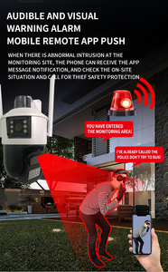 กล้องวงจรปิดไร้สายแบบคู่เลนส์สำหรับภายนอกอาคาร ระบบ WiFi หมุนได้ 360 องศา พร้อมระบบตรวจจับความเคลื่อนไหวด้วย AI และไซเรน - Product Image 6